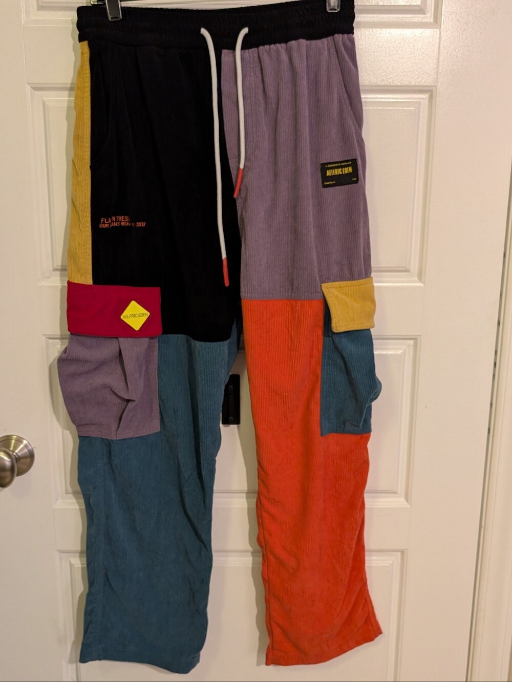 Aelfric Eden Black, Yellow & Purple Colorblock Pants